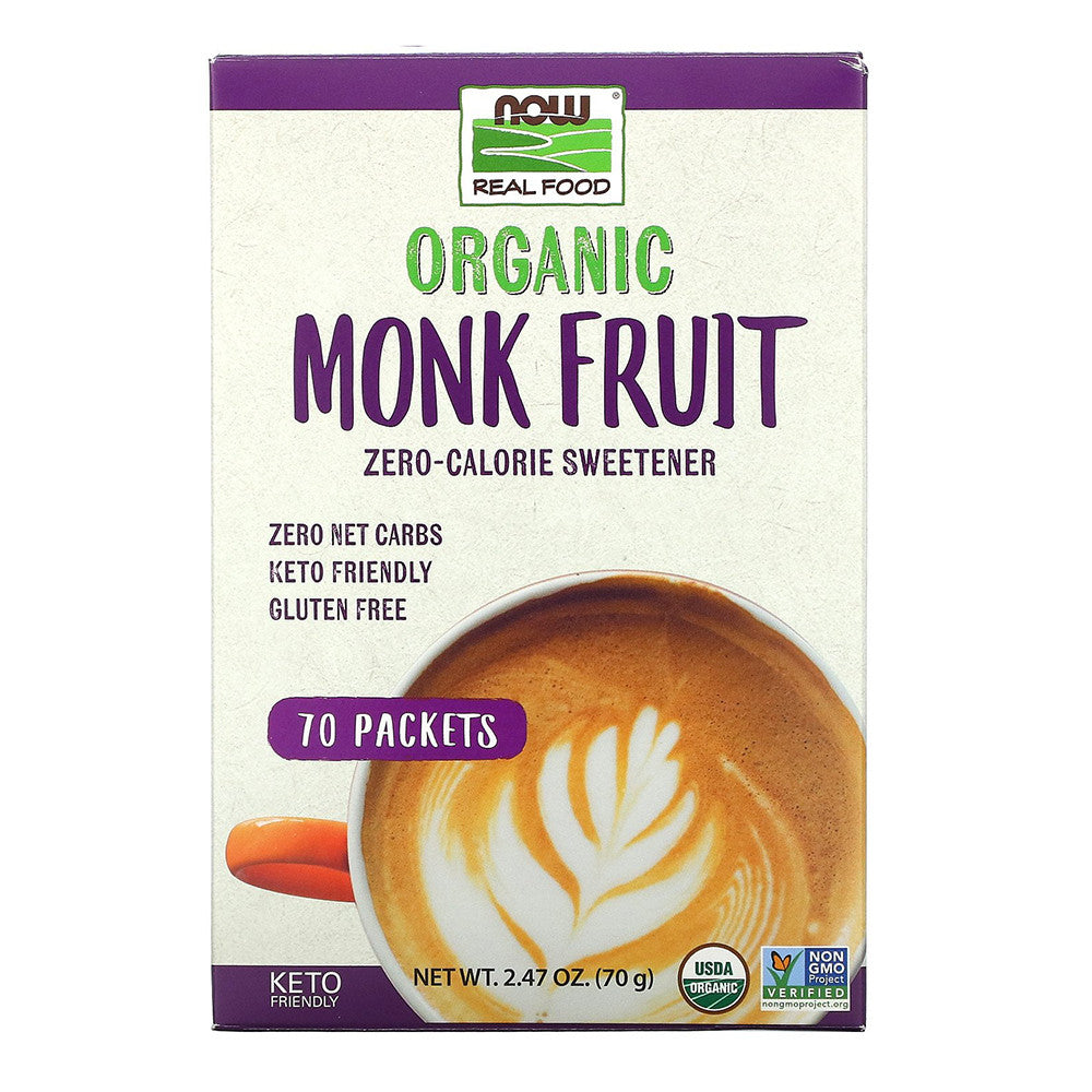 Now Foods Organic Monk Fruit Zero Calorie Sweetener, 70 Ea
